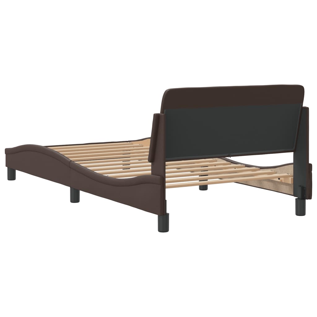Bed Frame "Dover" Brown 100x200 cm Faux Leather