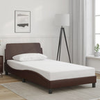 Bed Frame "Dover" Brown 100x200 cm Faux Leather