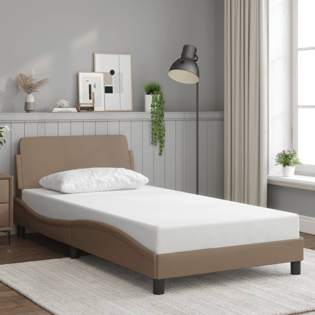 Bed Frame "Dover" Cappuccino 100x200 cm Faux Leather