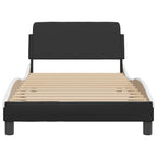 Bed Frame "Dover" Black&White 100x200 cm Faux Leather