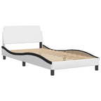 Bed Frame "Dover" White&Black 100x200 cm Faux Leather