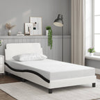 Bed Frame "Dover" White&Black 100x200 cm Faux Leather
