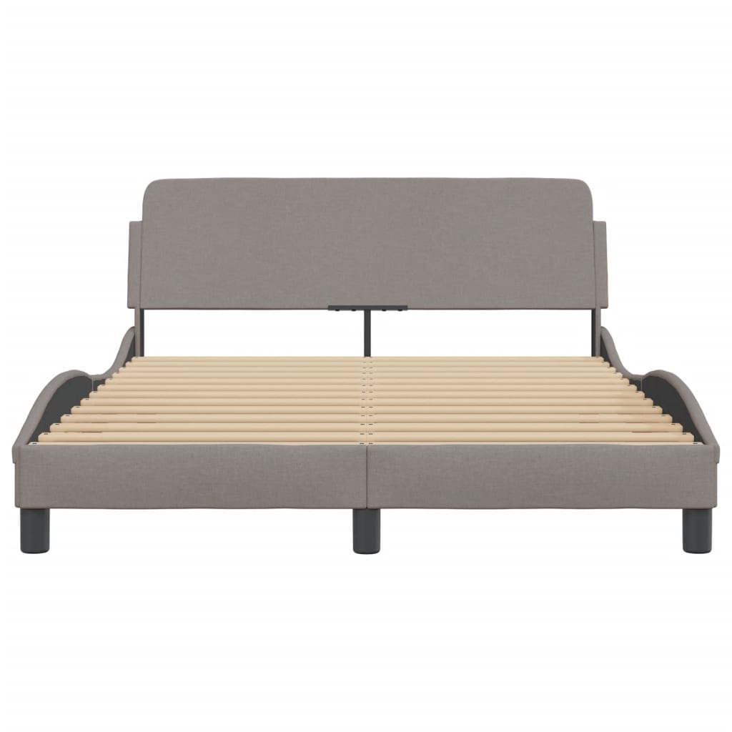 Bed Frame "Dover" Taupe 120x200 cm Fabric