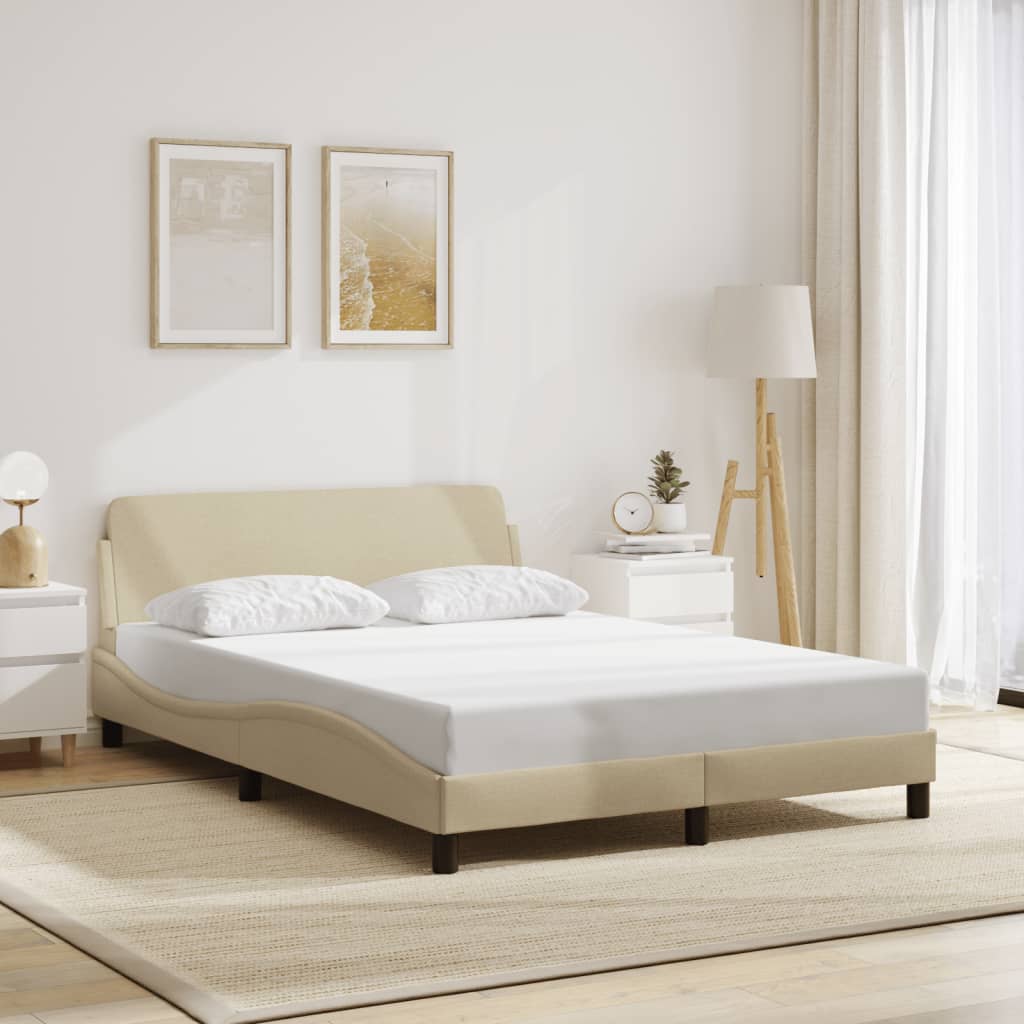 Bed Frame "Dover" Cream 120x200 cm Fabric