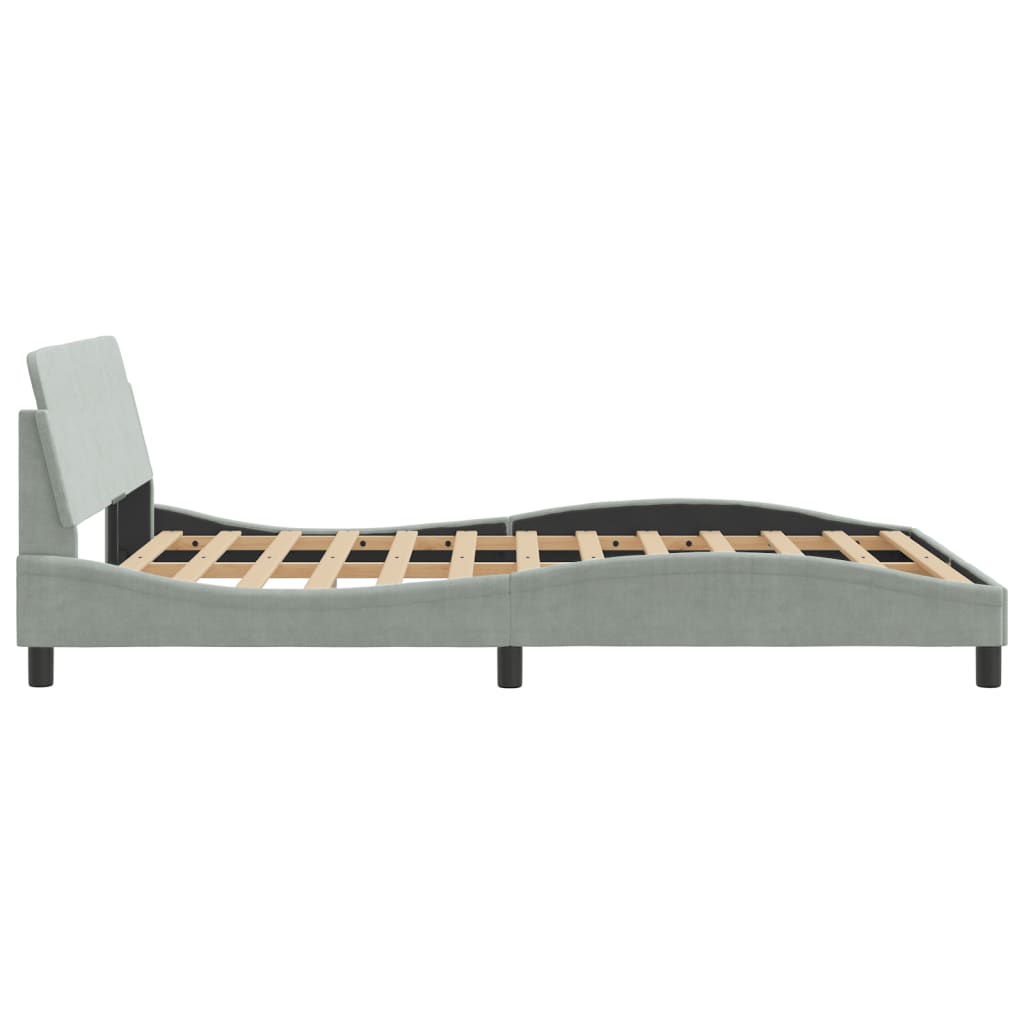 Bed Frame "Dover" Light Grey 120x200 cm Velvet