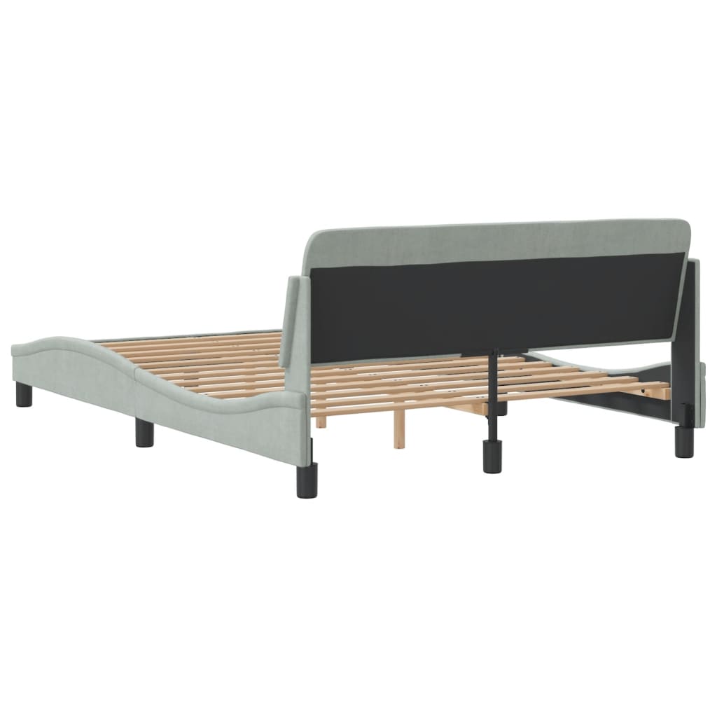 Bed Frame "Dover" Light Grey 120x200 cm Velvet