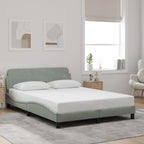 Bed Frame "Dover" Light Grey 120x200 cm Velvet
