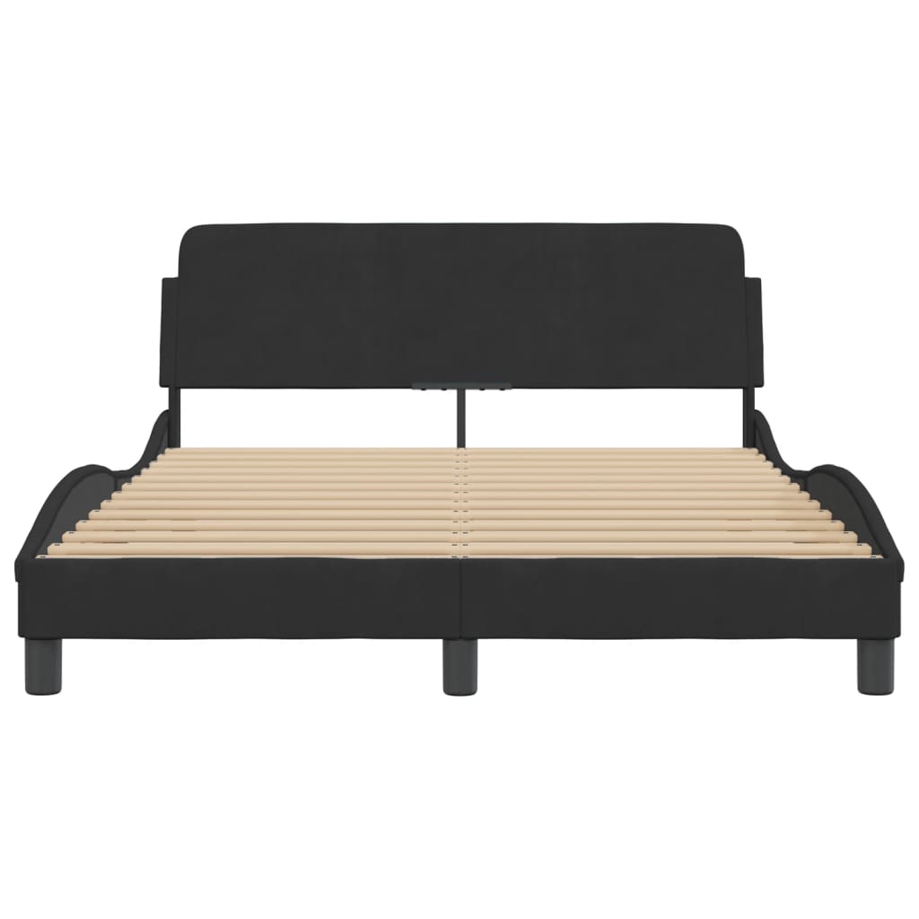 Bed Frame "Dover" Black 120x200 cm Velvet