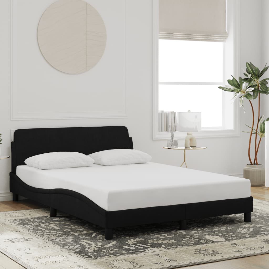 Bed Frame "Dover" Black 120x200 cm Velvet