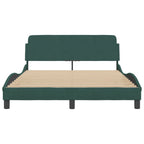 Bed Frame "Dover" Dark Green 120x200 cm Velvet