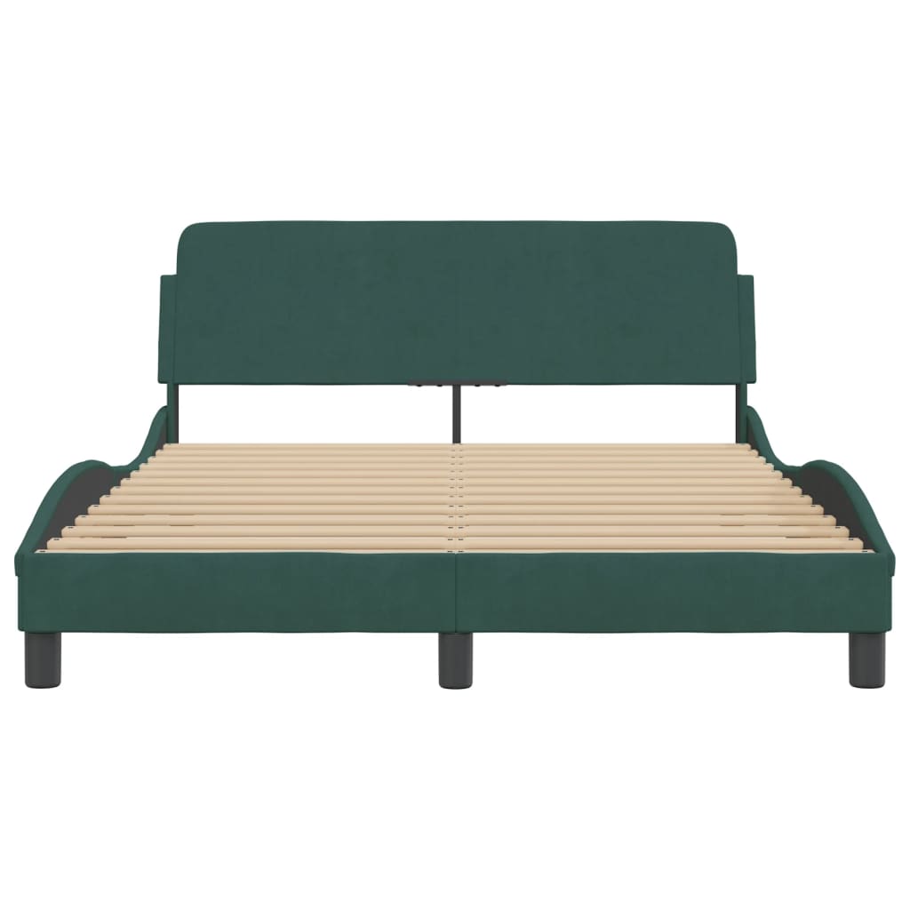 Bed Frame "Dover" Dark Green 120x200 cm Velvet