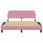 Bed Frame with Headboard "Dover" Pink 120x200 cm Velvet