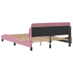Bed Frame with Headboard "Dover" Pink 120x200 cm Velvet