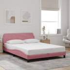 Bed Frame with Headboard "Dover" Pink 120x200 cm Velvet