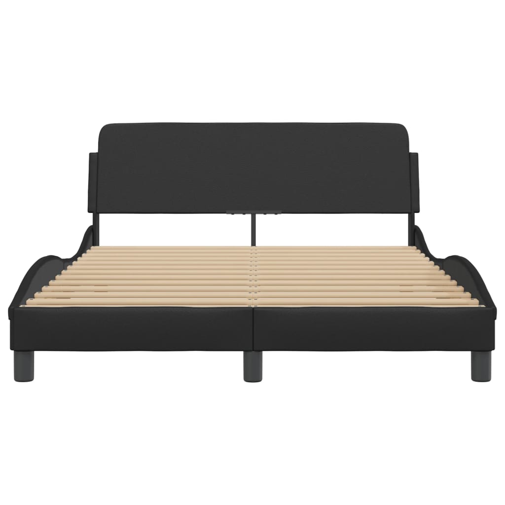 Bed Frame "Dover" Black 120x200 cm Faux Leather