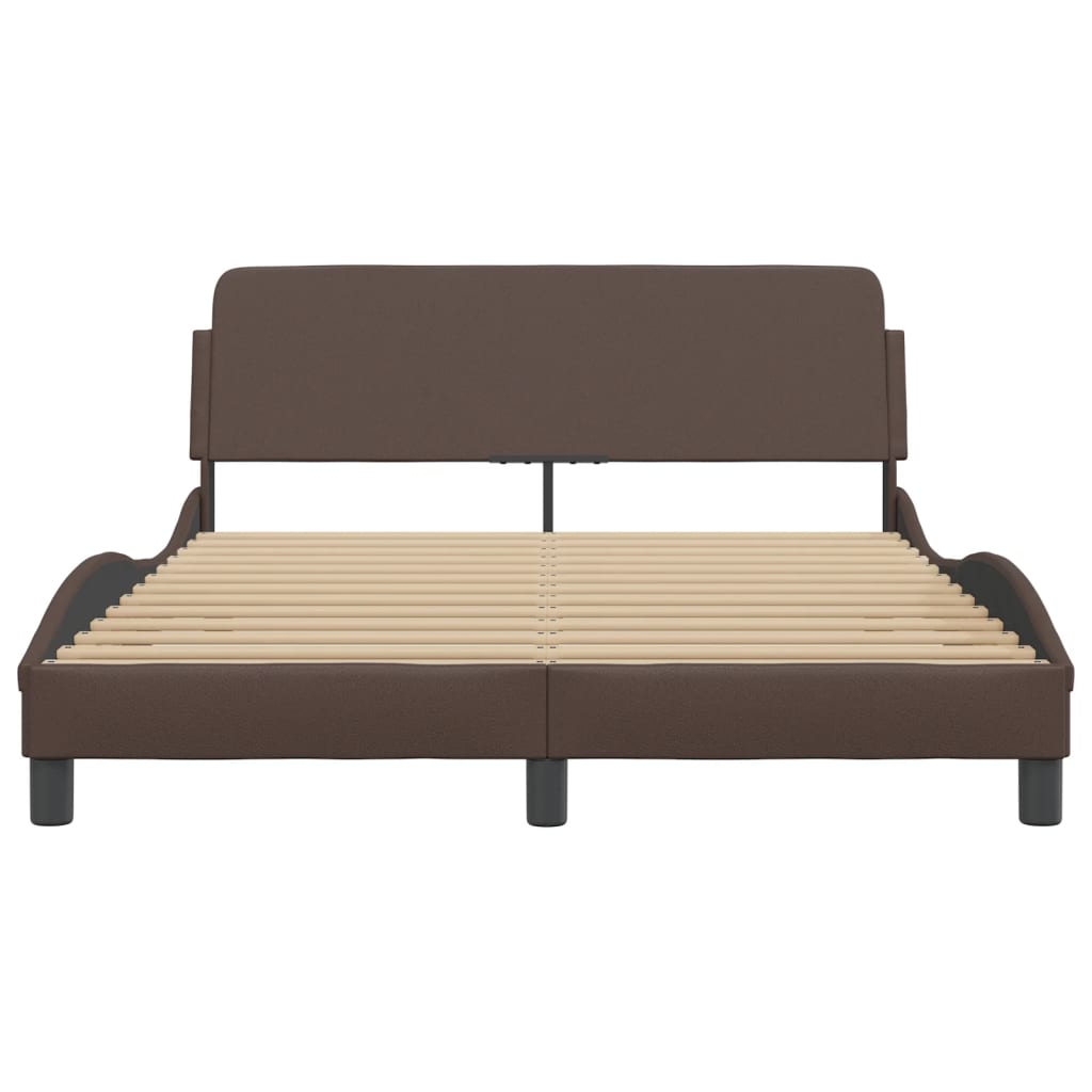 Bed Frame "Dover" Brown 120x200 cm Faux Leather