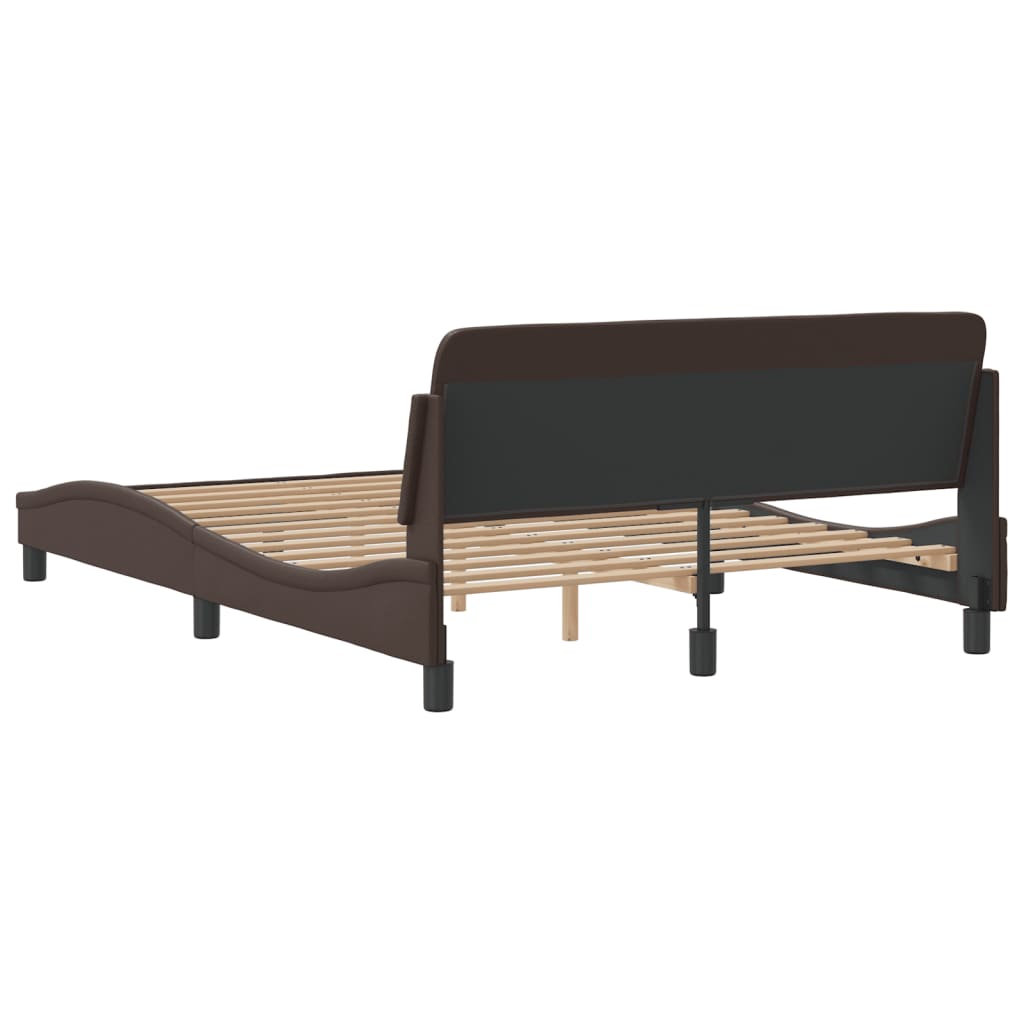 Bed Frame "Dover" Brown 120x200 cm Faux Leather