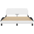 Bed Frame "Dover" White&Black 120x200 cm Faux Leather