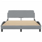 Bed Frame "Dover" Light Grey 140x190 cm Fabric