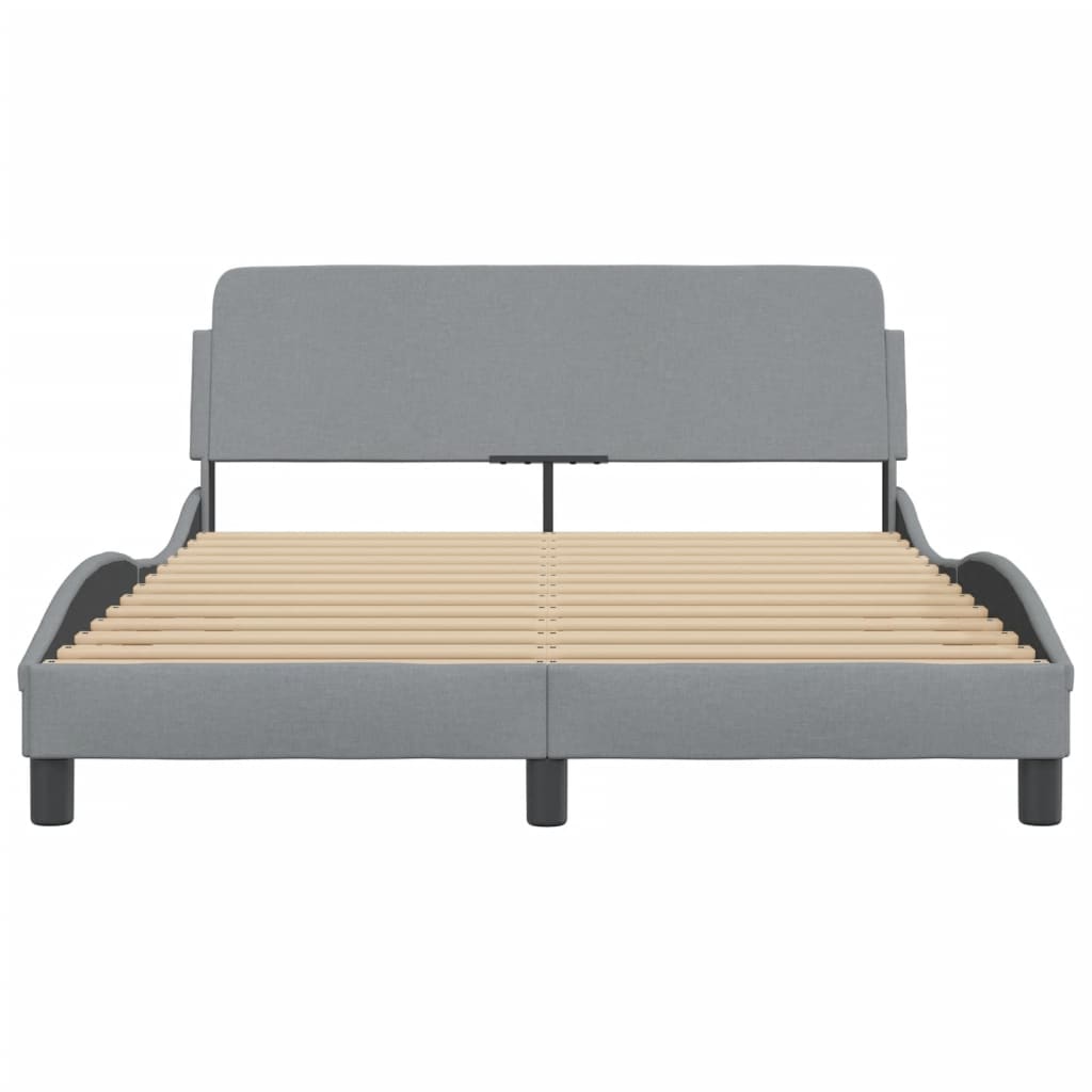 Bed Frame "Dover" Light Grey 140x190 cm Fabric