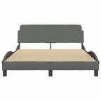 Bed Frame "Dover" Dark Grey 140x190 cm Fabric