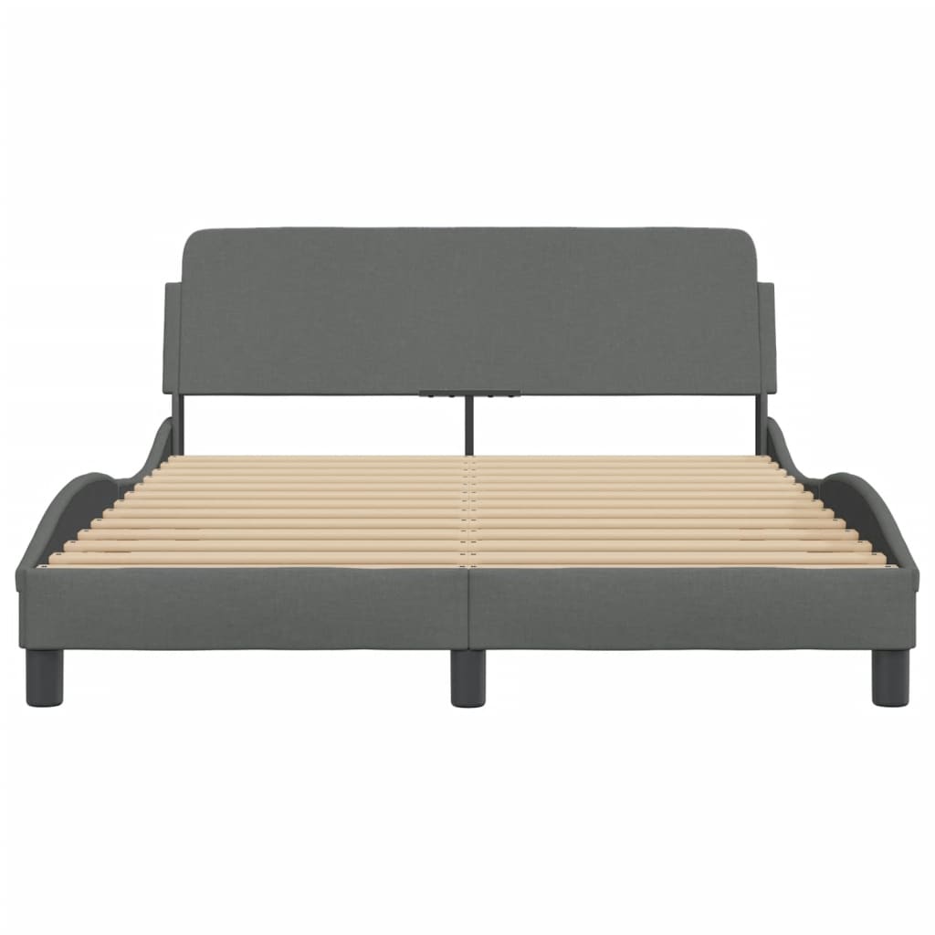 Bed Frame "Dover" Dark Grey 140x190 cm Fabric