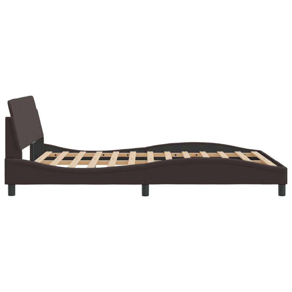 Bed Frame "Dover" Dark Brown 140x190 cm Fabric