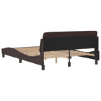 Bed Frame "Dover" Dark Brown 140x190 cm Fabric
