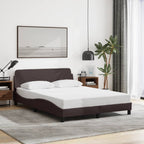 Bed Frame "Dover" Dark Brown 140x190 cm Fabric