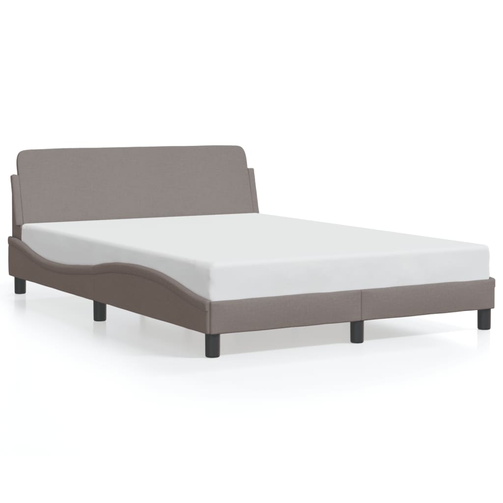 Bed Frame "Dover" Taupe 140x190 cm Fabric