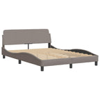 Bed Frame "Dover" Taupe 140x190 cm Fabric