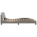 Bed Frame "Dover" Taupe 140x190 cm Fabric