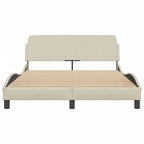 Bed Frame "Dover" Cream 140x190 cm Fabric