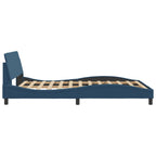 Bed Frame with Headboard "Dover" Blue 140x190 cm Fabric
