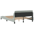 Bed Frame "Dover" Light Grey 140x190 cm Velvet