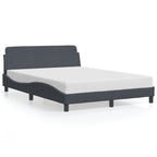Bed Frame "Dover" Dark Grey 140x190 cm Velvet