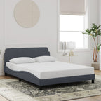 Bed Frame "Dover" Dark Grey 140x190 cm Velvet