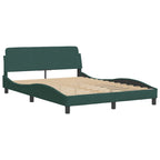 Bed Frame "Dover" Dark Green 140x190 cm Velvet