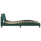 Bed Frame "Dover" Dark Green 140x190 cm Velvet