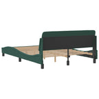 Bed Frame "Dover" Dark Green 140x190 cm Velvet