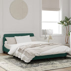 Bed Frame "Dover" Dark Green 140x190 cm Velvet