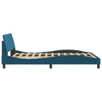 Bed Frame with Headboard "Dover" Blue 140x190 cm Velvet