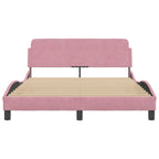 Bed Frame with Headboard "Dover" Pink 140x190 cm Velvet