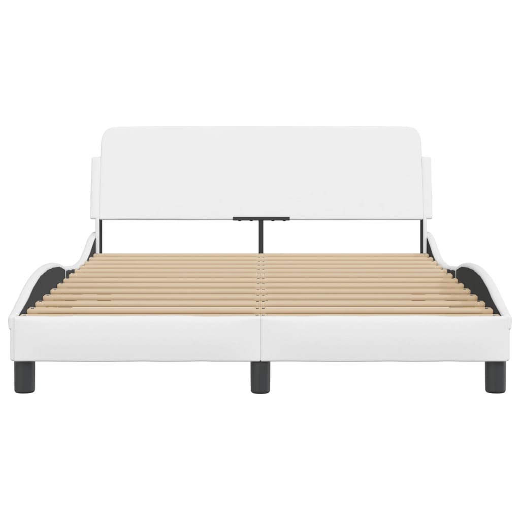 Bed Frame "Dover" White 140x190 cm Faux Leather