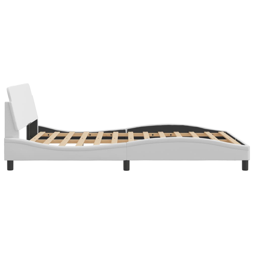 Bed Frame "Dover" White 140x190 cm Faux Leather