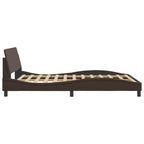 Bed Frame "Dover" Brown 140x190 cm Faux Leather