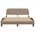 Bed Frame "Dover" Cappuccino 140x190 cm Faux Leather