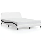 Bed Frame "Dover" White&Black 140x190 cm Faux Leather