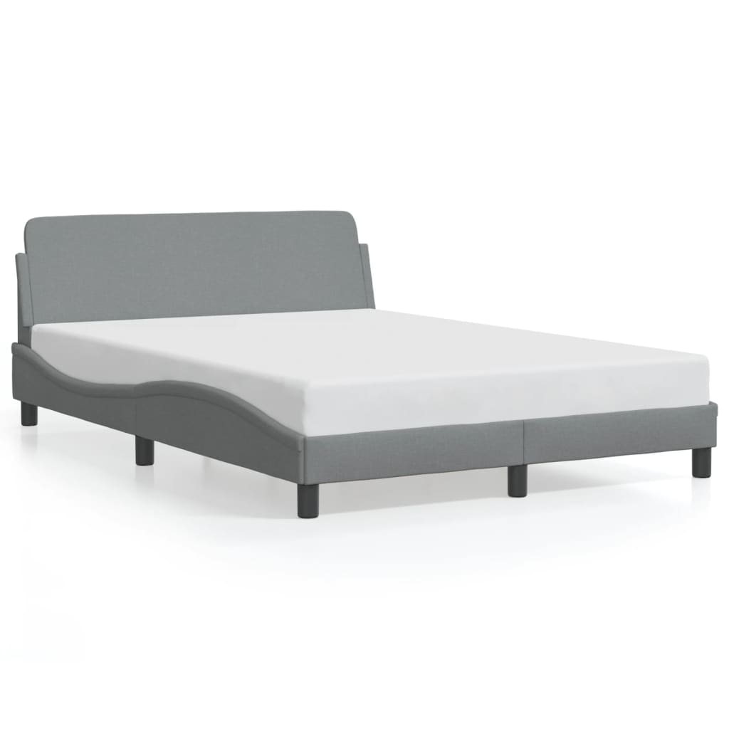 Bed Frame "Dover" Light Grey 140x200 cm Fabric