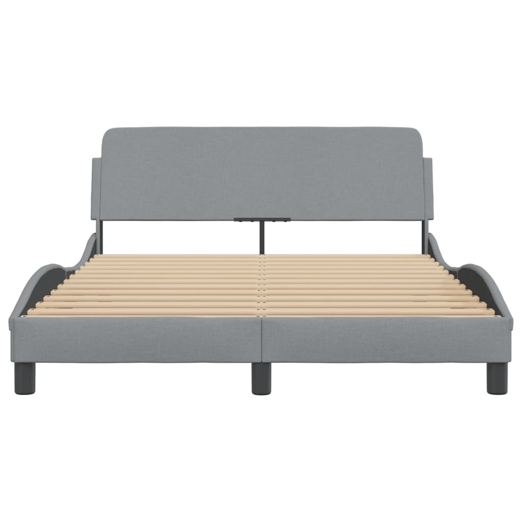 Bed Frame "Dover" Light Grey 140x200 cm Fabric